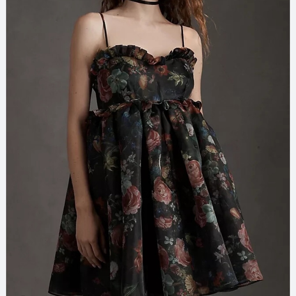 Selfie Floral Black Dress